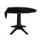 International Concepts Round 42 in Round Dual Drop Leaf Pedestal Table, 30.3 inH, Black, 42 W, 42 L, 30.3 in H, Wood K46-42DPT-27B - alternate 7